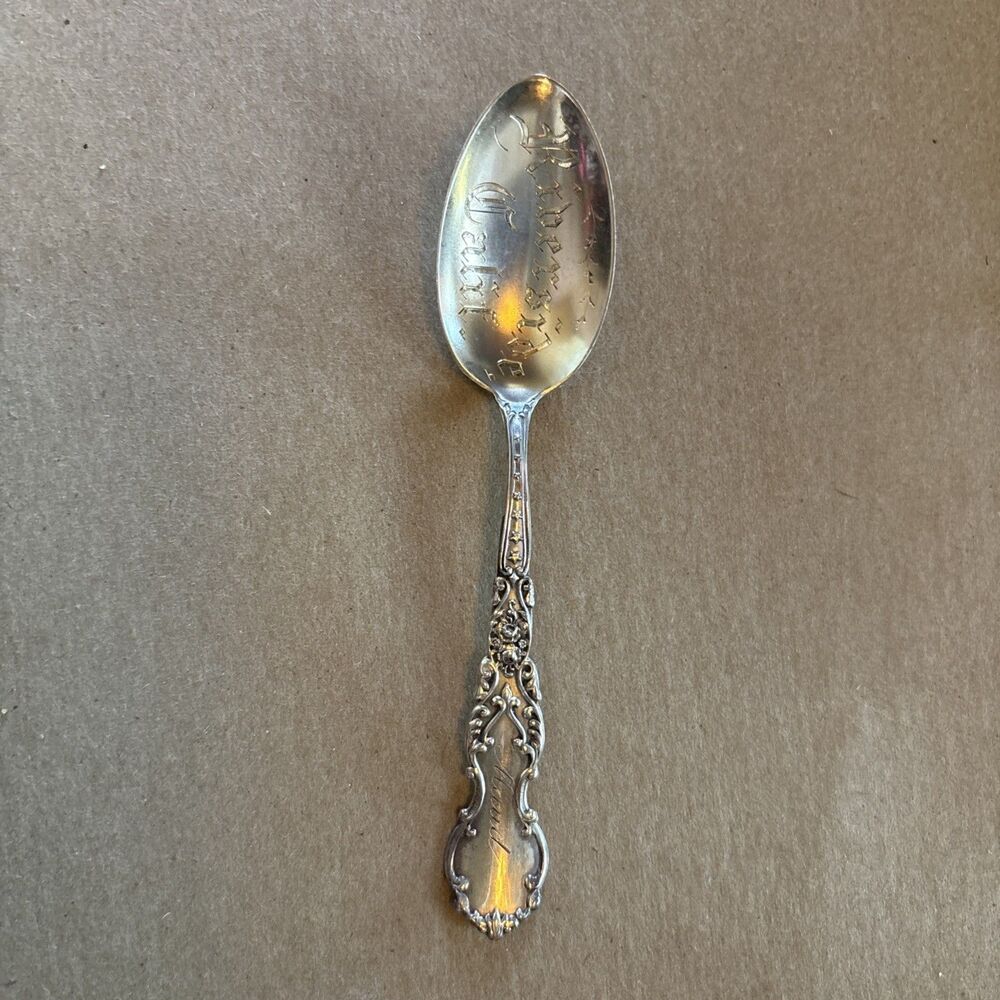 Vintage Sterling Silver Decorative Spoon Riverside California “Maude” Etched